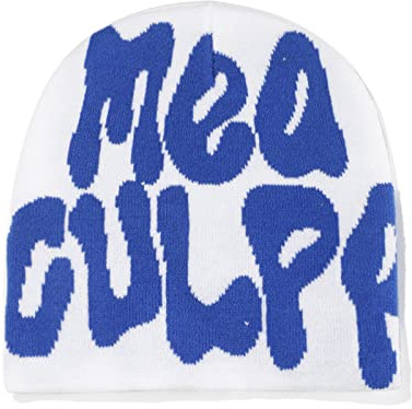 KieTeiiK Dünne Slouch Beanie Mütze, Slouchy Beanie-Strickmütze für Damen und Herren, Buchstabendruck für Unisex