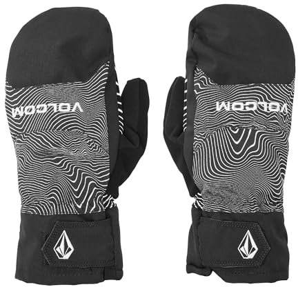 Volcom Nyle - Manopla de esquí de Invierno con Aislamiento para Hombre, Estampado Negro S5, Talla L
