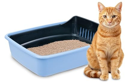 Ferplast Bac Litière pour Chats Ariel 10, bac à litière hygiénique pour Chat avec Tamis Qui élimine la saleté pour Un Nettoyage Facile, 46,5 x 35,5 xh 11,5 cm., Couleurs Assorties