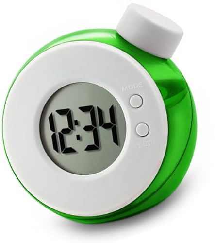 PRETYZOOM Wasserenergieuhr Mit Grünem Led-Display Ohne Batterie Umweltfreundliche Uhr Mit Wasserantrieb Für Nachttisch Und Schreibtisch