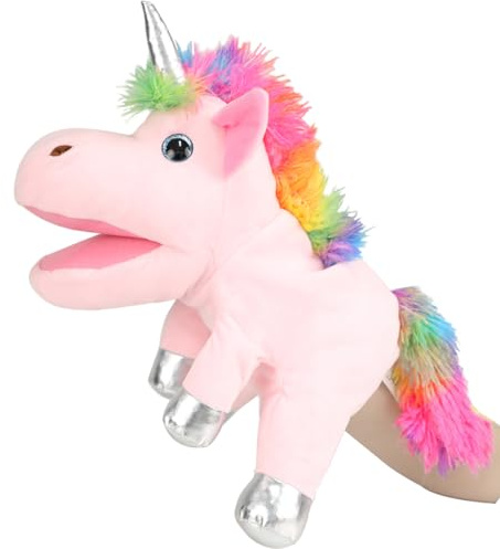 LOMTRATS Einhorn-Handpuppen für Kinder, Kleinkind mit beweglichen offenen Mündern, die Glück, Ewigkeit und Reinheit andeuten, perfekt für Geschichtenerzählen,Geburtstagsgeschenke