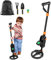 FIVMEN Garten Metalldetektoren für Kinder LCD-Display Metallsuchgerät Profi Detektor mit ABS Lang Handgriff, Wasserdicht Suchspule & Tragtasche Metalldetektor für Kinder und Anfänger