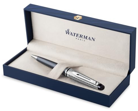 Waterman Expert 3 Kugelschreiber, metallisch-grauer Körper, Chrom-Clip