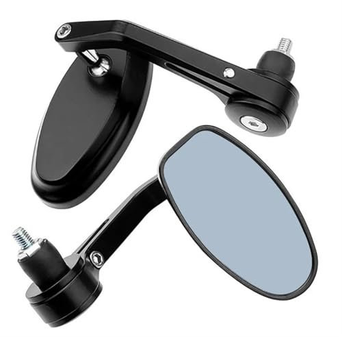 Kettennieter Motorrad Motorrad Bar End Spiegel Rückansicht Motor Lenker End Spiegel Cafe Racer Retrovisor Motorrad Spiegel Moped Zubehör Spiegel Motorrad(Blue Mirror)