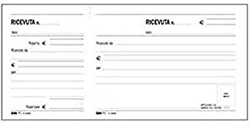 EDIPRO - E5566 - Blocco ricevuta generica madre/figlia 100 fogli uso mano f.to 9,9x22 (Confezione da 3)