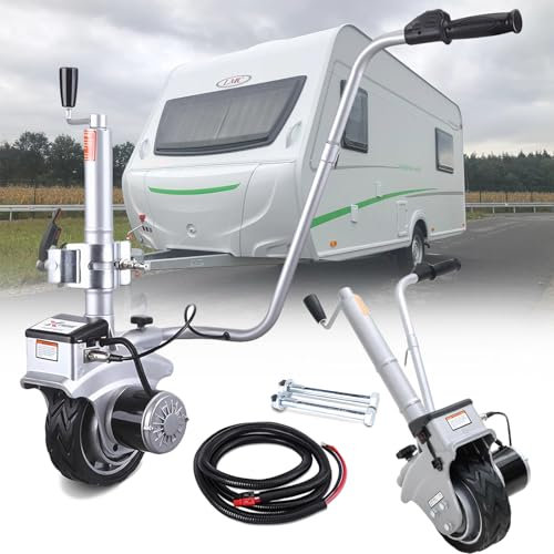 Fablestoryem Remorque électrique, Capacité de Remorquage de 2270 Kg, Roue Jockey de Remorque 350W 12V avec Vitesse de Déplacement de 6 à 7m/Min, pour Déplacer Une Remorque, Une Caravane, Un Bateau