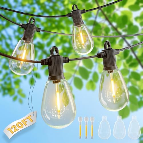 ZOTOYI 120FT/36.5M IP65 Impermeable Guirnaldas Luminosas - Luces Jardin Exterior para Iluminación de Jardines, Eventos corporativos, Terrazas domésticas