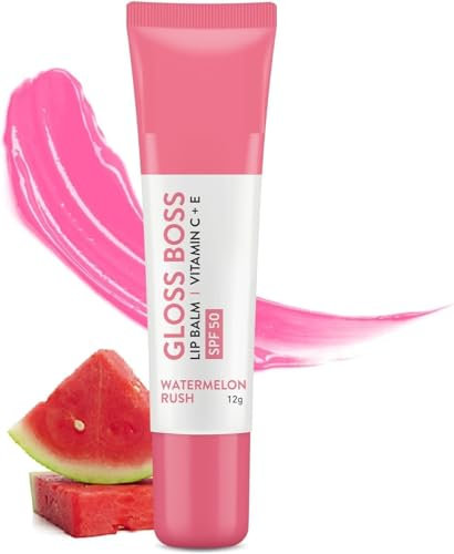 Watermelo.n Lip Balm (12gm) | Intense Moisturizer for Dry, Chapped & Brightens Lips | Tinted | Glowing Pink Lips | Lip Balm with SPF 50 for Sun Protection + Vitamin C + E | Lip Balm for Women