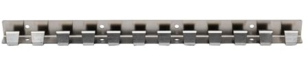 Zettl GmbH Befestigungsschiene Hakenleiste 492 mm mit Schenkel, Edelstahl für PVC Streifenvorhang, Lamellenvorhang aus weich PVC, Stallvorhang