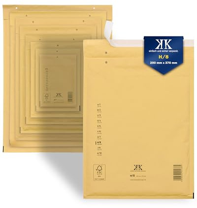 KK Verpackungen 200x Luftpolster-Versandtaschen H8 H/8 290 x 370 mm (Außenmaß) in Braun | Luftpolsterumschläge Luftpolstertaschen selbstklebend