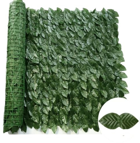 Edera artificiale recinzione privacy 100 x 300 cm foglia verde pianta decorazione da parete per esterni giardino balcone casa lussureggiante verde scuro finta edera