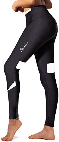 Santic Fahrradhose Lang Damen Gepolsterte Winter Thermo Leggings Radlerhose Radhose Radsport Lange Hosen Tights Elastische Schnell Trocknend