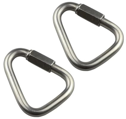 Stainless Steel 304 Quick Link Chain Links Locking Carabiner Connector Natural Color of Stainless Steel 2PCS(4mm)