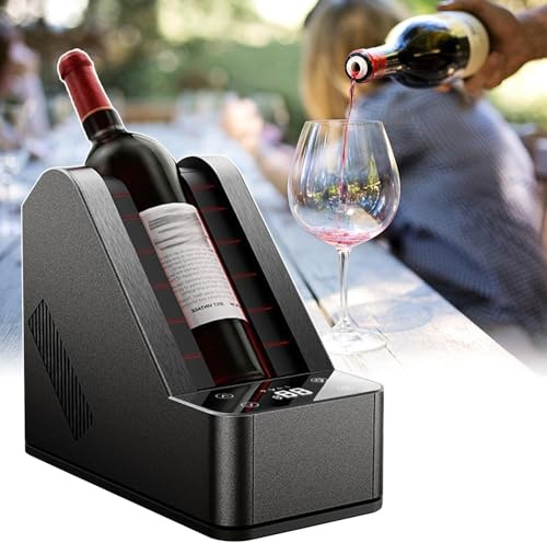 KRQDBCZ Enfriador de Vino eléctrico, Enfriador de Botella única para Vino de 750 ml o champán, 0 °C-20 °C, Enfriador de Vino de Botella de bodegas portátiles de 10 cm, Regalo para el Amante