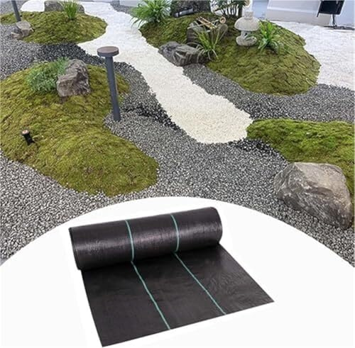 EYRMQWJPC Control de Malas Hierbas, Membrana de Cobertura Vegetal for Barrera contra malezas - Tela paisajística Duradera(0.61x91m(2x300ft))