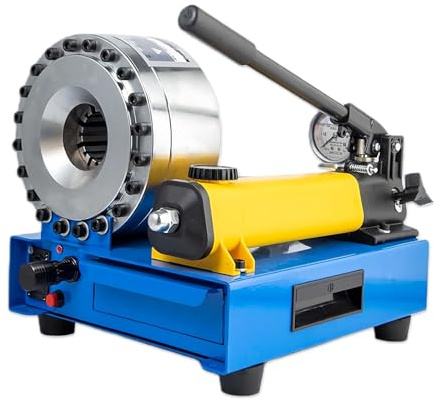 Glowdora Pressa Crimpatrice Idraulica Manuale per Tubi - Pressa Crimpatrice da 10.000 KN - Ampio Intervallo di Crimpatura (32 Mm Diam. Esterno / 25 Mm Diam. Interno) -per Creazione E Riparazione