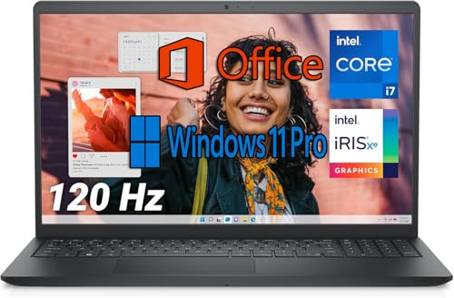 Dell Inspiron 15 Laptop 3530, 15.6 FHD 120H Anti-Glare, Intel i7-1355U, 16GB RAM, 1TB SSD, Intel Iris Xe Graphics, Windows 11 Pro & Office 24, UK Keyboard, Wi-Fi 6, HDMI, Black (Renewed)