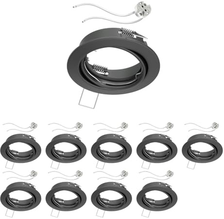 ledscom.de 10 st takmonteringsramar FERE, matt antracitfärgade, vridbara (LED/halogen/MR16/50 mm), inkl. GU5.3-fattning