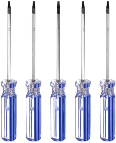 QUARKZMAN 5 Pezzi Cacciavite Torx aimanté Lunghezza 75 Mm T8 Testa A Stella A 6 Punti In Acciaio Al Carbonio Con Impugnatura Antiscivolo Per Riparazione E Miglioramento Elettrodomestici Blu