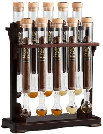 Portable Cigar Humidor with Glass Tube, Red Wood Bracket, Humidifier & Hygrometer - Travel Storage Case for Freshness & Flavor Infusion, Ideal for Cigar Lovers