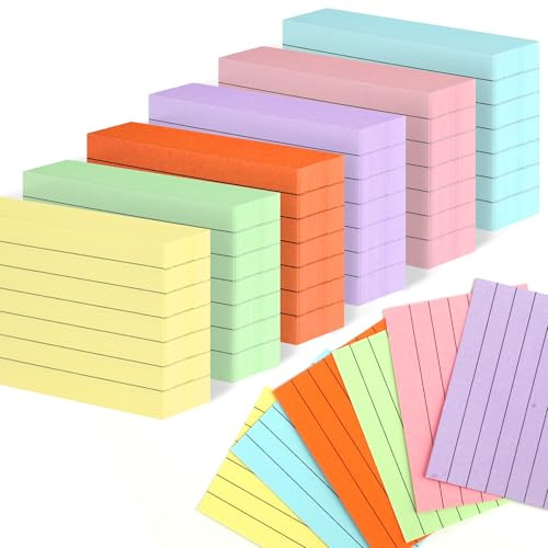 1200 Karteikarten A8 Liniert, Lernkarten Bunt für Vokabelkarten | 150 g/m² Papier, beidseitig liniert und farbcodiert, für Vokabeln, Schule, Studium und Büro