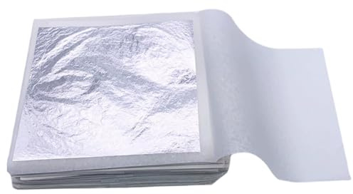 20 hojas de hojas de plata comestibles, de de plata de 2, 4 x 2, 4 pulgadas, papel comestible para rutina de belleza, maquillaje, panadería, pastelería, pasteles, manualidades, mueble.