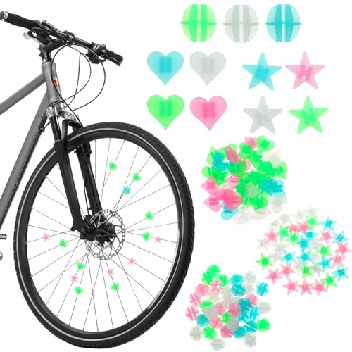 108Pcs Bike Spoke Beads, Colorful Plastic Bicycle Wheel Spoke Beads