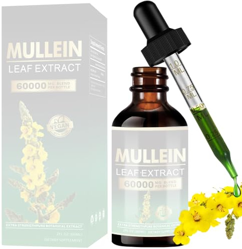 Estratto di Foglie di Verbasco, 60ML, Integratore Liquido Vegetariano, Stile di Vita Sano (Bianco)