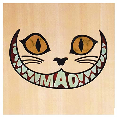 Inlaystickers Sticker für Gitarren, Bass & Ukulelen - Cheshire Cat/Mad Cat - Schwarze Perle B-299CC-BP