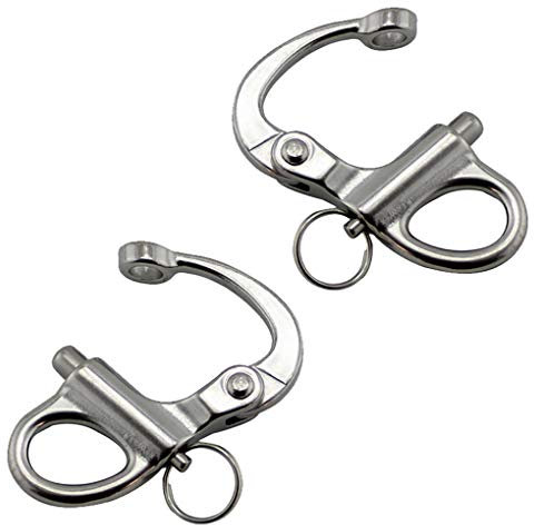 2 pièces Manille à Mousqueton Pivotant à Emerillon Maillons Rapides en 316 INOX Matériel pour Kayak Canot Yacht Bateaux 52mm