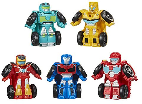 Transformers Playskool Heroes Rescue Bots Academy Mini Bot Racers Converting Robot Toy 5-Pack, 2-Inch Collectible Toy Cars (Amazon Exclusive)