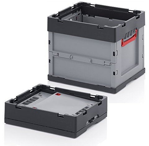 AUER FB 43/32 - Caja plegable de 40 x 30 x 32 cm, 31 l, contenedor de plástico apilable, caja de transporte apilable, caja de almacenamiento apilable, caja de alimentos plegable