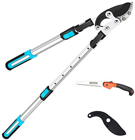 WRISCG Tijeras podar Tipo Bypass, Tijera poda Corte Bypass, (72-90cm) Tijera de Yunque Extensible, Principio Bypass, Tijera Cortarramas, Juego de Herramientas de jardín manuales Profesionales,C