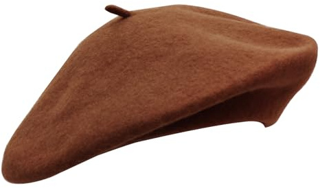 Umeepar Damen Wolle Französischen Baskenmütze (Ziegelrot)