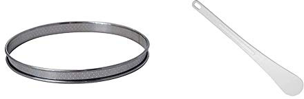 DE BUYER -3093.22 -cercle a tarte inox perfore ht2 ø22 cm & 4745.30 -spatule blanche en polyglass l. 30cm