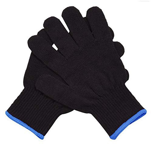 courti 2 Hitzebeständige Handschuhe,Schutzhandschuhe, Heizhandschuhe, hitzebeständige Handschuhe für Lockenstab, Lockenstab und Lockenwickler(Blau Rosa ZufäLlige Farbe)
