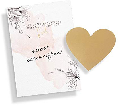 SNUZZ DEIN MERCHANDISE PARTNER 3er Set Rubbelkarte Überraschungskarte Glückspost Schwangerschaft Baby Gutschein smart (Flower Blanko)
