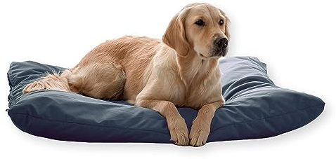 4L Textil ZOE Hundekissen wasserfest mit Bezug Hundebett wasserabweisend Hundekissen große Hunde waschbares Hundebett große Hunde (120x100 cm, Graphit)