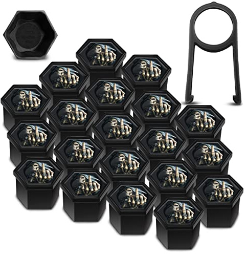 Biomar Labs Radschraubenkappen 19mm Schwarz 20er Set Abzieher LC 25