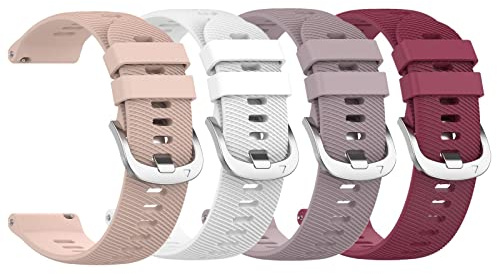 Yoktburu Armband Kompatibel mit Garmin Forerunner 255S/vivoactive 4S/vivomove 3S/Venu 2S, 18mm Einstellbar Silikon Armbänder Ersatzarmband für Damen Herren
