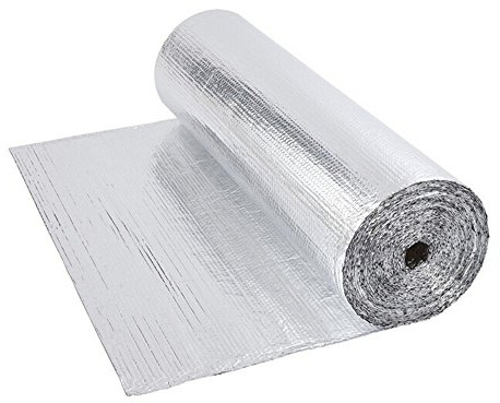 Panana 0.6×5m Aluminum Insulation Roll Double Foil Single Layer Air Bubble Roll for Roof /Loft /Wall /Home /Caravan (0.6*5m)