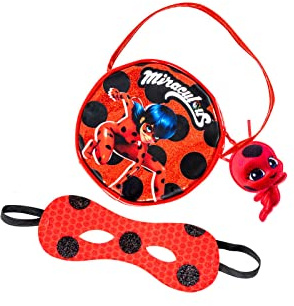 Rubies Marienkäfer-Masken-Set für Mädchen, Mini-Tasche und Augenmaske, offizielle Miraculous Ladybug für Karneval, Halloween, Geburtstag und Weihnachten
