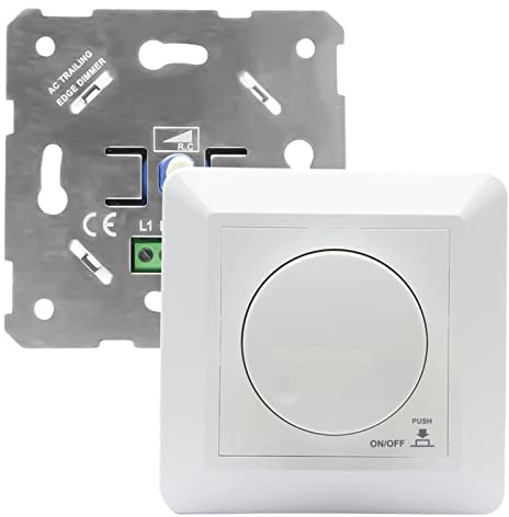 Interruttore dimmer a LED con manopola girevole, 5 – 300 W, per lampade a LED e alogene, interruttore dimmer a incasso AC220 – 240 V, dimmer girevole