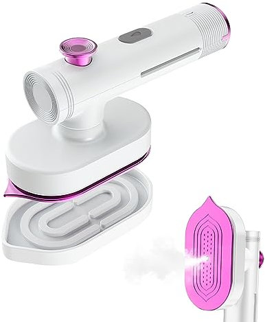 kyaoayo Mini Steam Iron, 90 Degree Foldable Portable Travel Iron, Fast Heating and Anti-scalding Design, Ceramic Non-Stick Sole, Double Wet and Dry Ironing