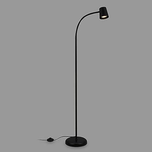 BRILONER – Lampada da terra, piantana, lampada da pavimento, pulsante a pedale, illuminazione indiretta, Interruttore a pedale, soggiorno, lettura, 9W, 1275x210mm (AxD), metallo, colore nero