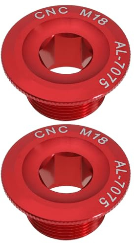 eMagTech Lot de 2 boulons de Fixation pour Bras de manivelle M18 Rouge pour vélo de Montagne, vélo de Route, pédalier en Alliage d'aluminium, Haute résistance, adapté pour vis de manivelle de 18 mm