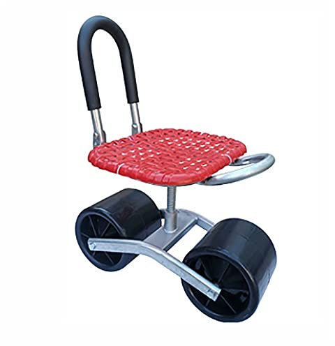 Garten-Rollarbeitssitz, robuster Gartenhocker, Gartenwagen-Rollroller mit Sitz, Wagenhocker for Gartenarbeit und Rasenpflege im Freien, verschiebbarer Gartenwagen ( Color : Red Foldable , Size : Red F