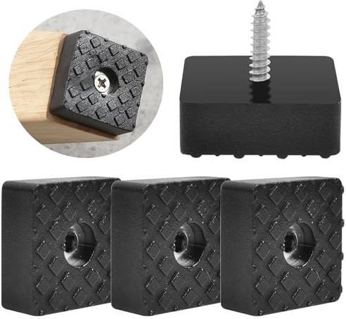 20 STK Quadratische Gummifüße Schraubbar, 30x30x10mm rutschfest für Möbel | Rutschfester Halt, Schraubbar, Langlebig, Geräuschdämmend, 20 Stück, Möbelschutz