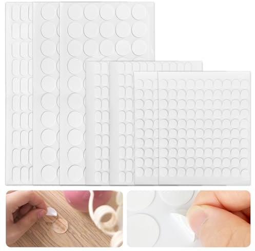 800Pcs Double Sided Sticky Pads,Round Transparent Double Sided Tape Stickers, Traceless Removable Adhesive Strong Multipurpose Glue Dots Tape for Photos Walls, Posters, Balloon, Party Decorations