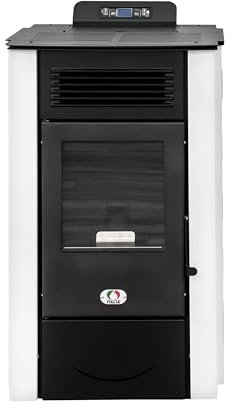 STUFE A PELLET ITALIA Colorado 12 KW 5 Estrellas WiFi – Estufa de aire ventilada eficiencia 91% calentador de 120 m² Autonomía 15 H certificada 5 estrellas 5 velocidades y potencias programables, 24